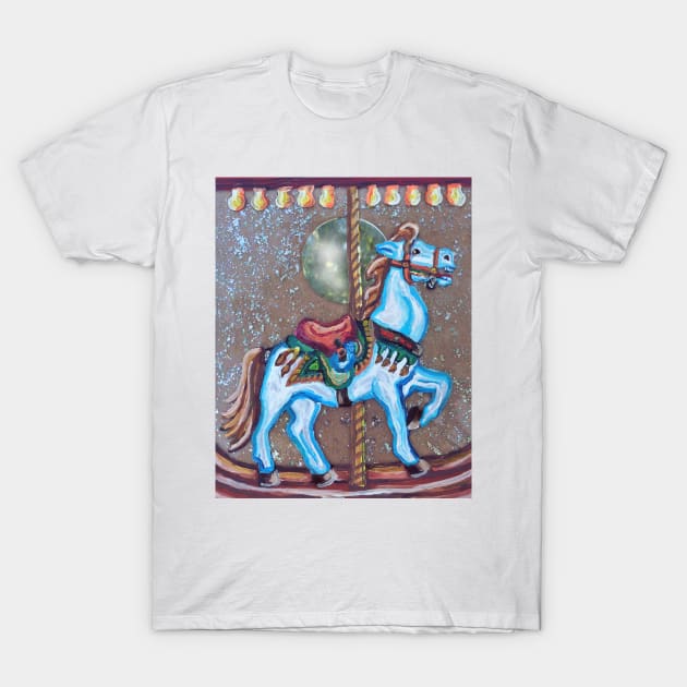 Sparkling Carousel Horse T-Shirt by Art by Deborah Camp